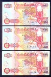 Zambia  50 Kwacha  1992 - 2009  P37a,b,c,d,f,h  UNC - Picture 1 of 4
