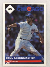 1991 Chicago Cubs Marathon Oil Baseball Card #45-Paul Assenmacher