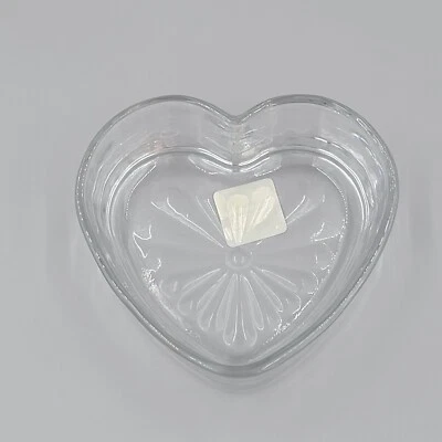 Libbey 重型玻璃心形碗糖果装饰盘 Hecho 墨西哥 — 第 1/4 张图片