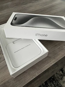iphone 15 pro max box only, White Titanium, 256GB - Photo 1 sur 2