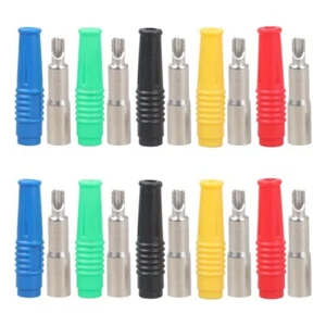 10pcs 4mm Banana Connector Socket PVC Banana Plugs for Electronics Enthusiasts - Picture 1 of 9