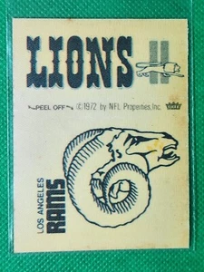 1972 Fleer Cloth Patches RARE Los Angeles Rams Helmet + Detroit Lions - Photo 1 sur 10