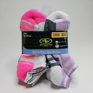 Girls No Show Socks Multicolor Size L (4-10) 11-Pack - Picture 1 of 3
