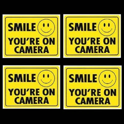 WMTL 4 HOME SECURITY SURVEILLANCE CAMERAS IN USE WARNING WINDOW STICKER DECALS SIGN