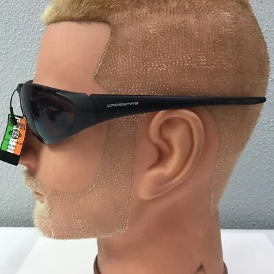 Crossfire Core Safety Glasses with Matte Black Frame and Smoke Lens - Image 1 of 2