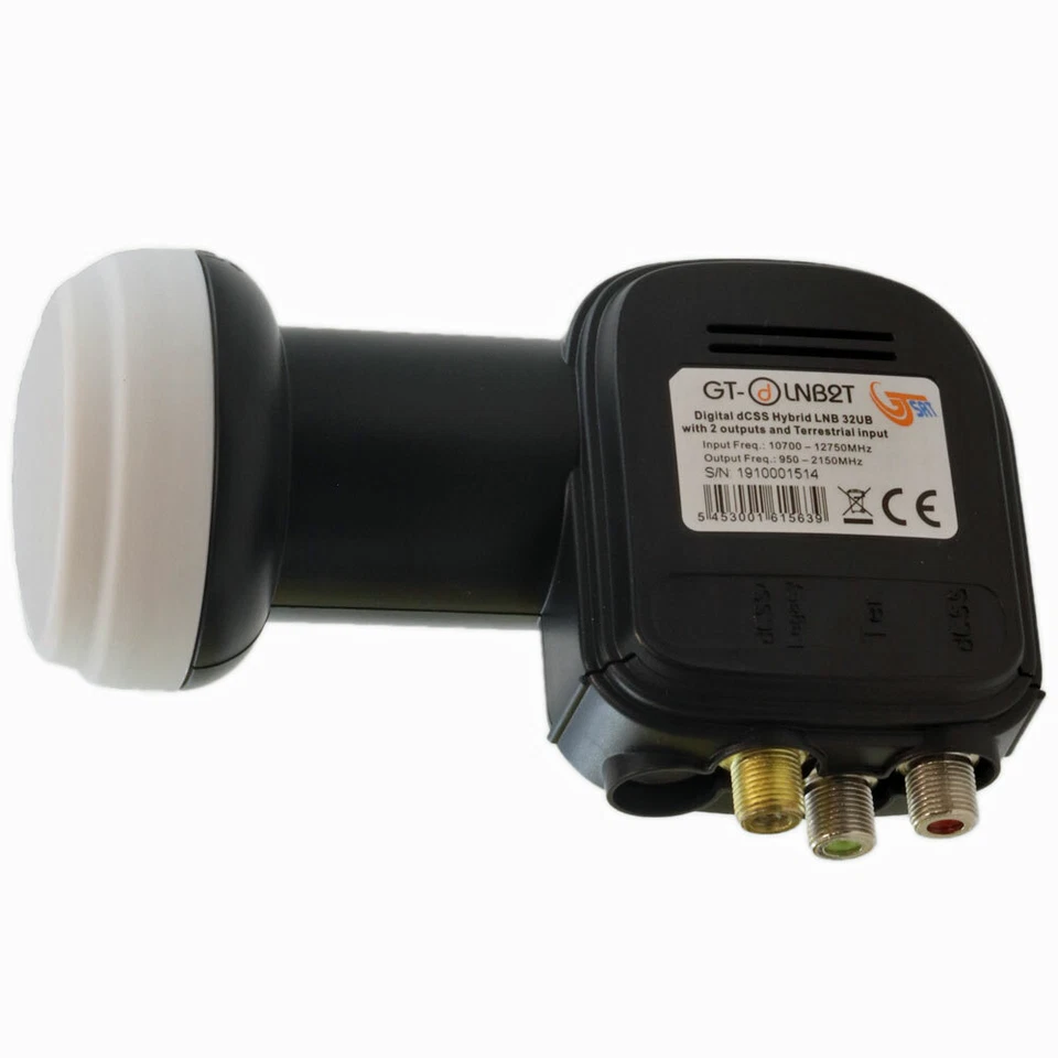 LNB Digitale dCSS 2 Uscite + ingresso Digitale Terrestre GT-Sat GT-dLNB2T - Immagine 1 di 1