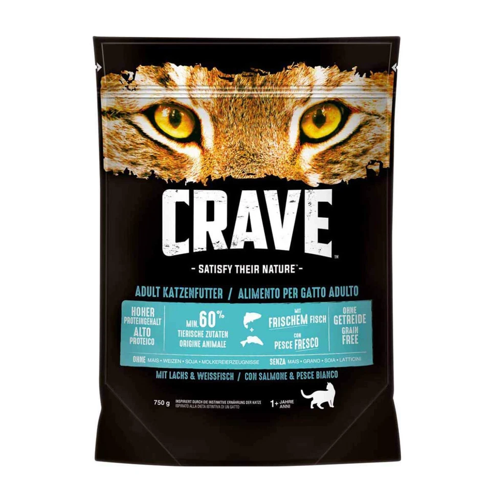 Crave Trockenfutter für Katzen Adult mit Lachs und Weissfisch 750g - Bild 1 von 1