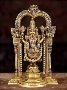 Messing Tirupati Balaji Statue. Lord Venkateshwara Statue - Bild 1 von 5