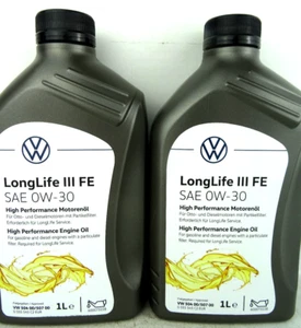 ORIGINAL VW 0W30 AUDI SEAT SKODA ÖL LongLife 3 III NACHFOLGER 5W-30 2x 1LITER - Bild 1 von 5