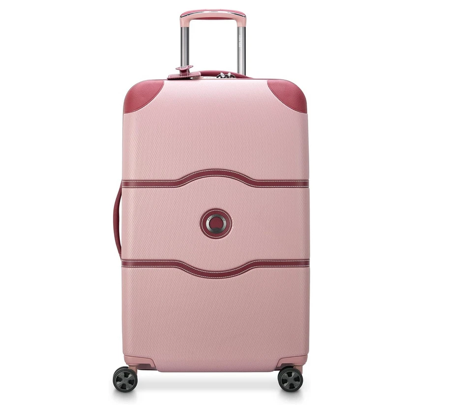 NEW DELSEY Chatelet Air 2.0 26" Hardside Trunk Spinner Luggage – Checked Pink - Image 1 of 4