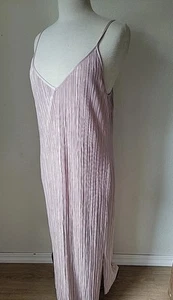 Vintage Gianni Bini Slip Dress Medium Pink Crinkle Lined Fairy Y2k 90's Coquette - Picture 1 of 13