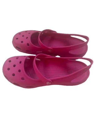 Crocs Shayna Shoes Womens 10 Pink Mary Jane Slingback Slip On Sandals Flats - Image 1 of 4