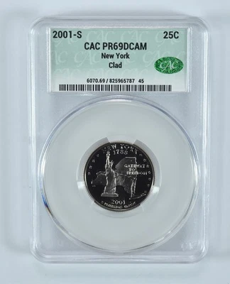 2001-S Washington State Quarter New York CLAD PR69 DCAM CAC CACg *0238 - Image 1 of 4