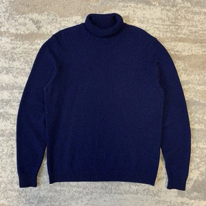 Norse Projects Mens Roll Neck Jumper Blue Medium Extra Fine Merino Wool Thermal - Picture 1 of 10