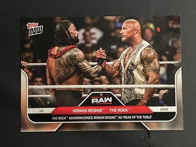 2025 Topps Now WWE Raw Topps THE ROCK / ROMAN REIGNS - Image 1 of 2