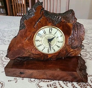 Lanshire Redwood Kaminuhr Original Etikett Vintage Unikat elektrisch läuft gut - Bild 1 von 9