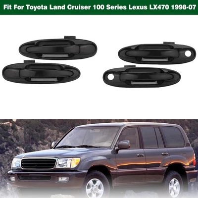 4PC Outer Door Handle For Toyota Land Cruiser 100 Series For Lexus LX470 1998-07 - Image 1 of 4