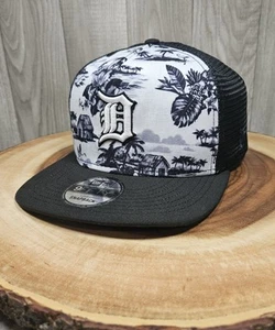 Detroit Tigers New Era 9Fifty Trucker Snapback Gorra Ajustable MLB Tropical - Imagen 1 de 13