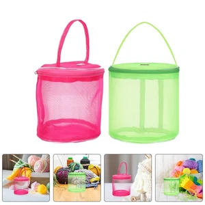 2 Pezzi Borsa Artigianale da Cucito Maglia Uncinetto Tote per Progetti Sacchetti all'uncinetto - Foto 1 di 20