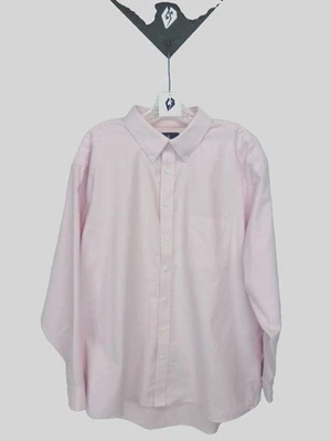 Camisa de algodón rosa con botones y cuello manga larga Stafford para hombre 17 1/2 34/35 Foto 1 de 4