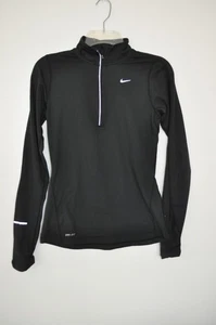 Nike DRI-FIT Element 1/2 Zip Running Pullover Shirt Women S Black - Picture 1 of 3