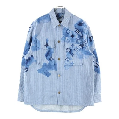 Louis Vuitton 21ss Striped Monogram Work Denim Jacket RM211V BX7 HLS05W Used fcc - Image 1 of 4