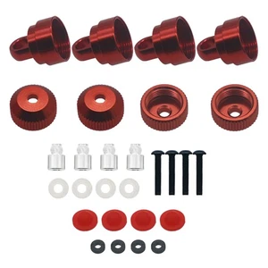 4 Sets Shock Caps Bottom Washers Pivot Balls 3767 Red For 1-10 Traxxas Slash 2WD - Picture 1 of 5