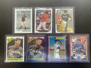 Christian Yelich Topps Bowman Baseball 7 Card Lot RC / Purple Chrome Refractors - Picture 1 of 9