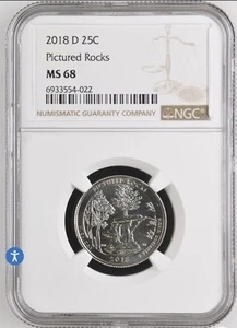 2018-D Washington Quarter Pictured Rocks MS68 NGC - Picture 1 of 2