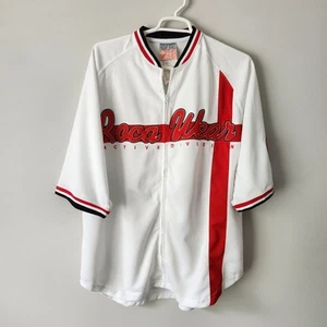 Vintage 90s White Roca Wear Jacket Short Sleeve Spellout Athleisure Y2K Size 2XL - Picture 1 of 9
