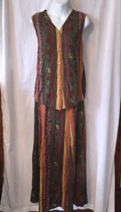 TIMBUKTU Sleeveless Bohemian Tribal Tunic Top & Skirt Outfit/Set, Size 2, Small - Picture 1 of 7