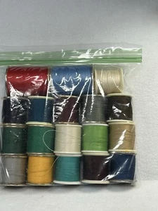 Dual Duty Sew Craft Partial Thread 18 Spools Mixed Lot red blue green brown plus - Picture 1 of 5