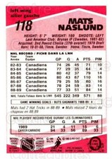 1989-90 O-Pee-Chee Tembec Test #118 Mats Naslund