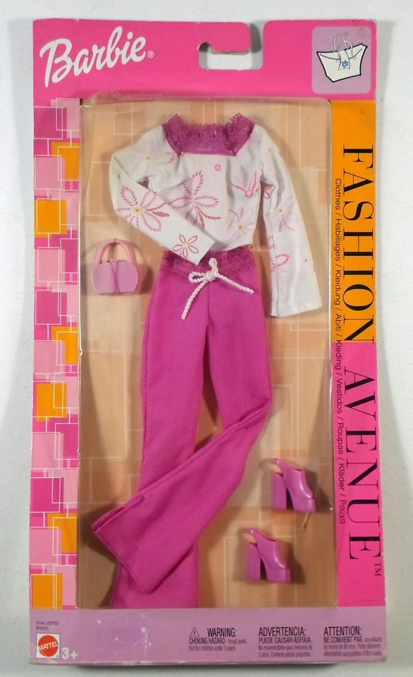 2002 MATTEL BARBIE PURSE FASHION AVENUE CLOTHING SET # B3387 NRFB