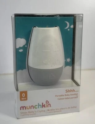 Máquina de sonido chupete portátil para dormir para bebés Munchkin Shhh y luz nocturna Foto 1 de 3