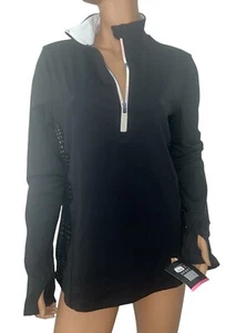 Victoria’s Secret VSX Sport Women Sports Jacket Knockout Black Half Zip Large - Picture 1 of 5