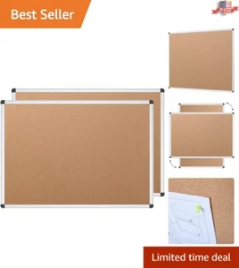 Sturdy and Durable Cork Notice Board - Silver Frame - 36x24 - Pack of 2 - Picture 1 of 9