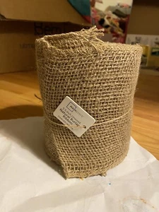30', 5.5" Wide JUTE BURLAP Mesh Ribbon Roll Natural Tan, Finished Unwired Edge - Picture 1 of 4