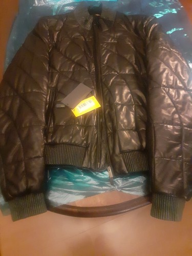 Bomber uomo $3k FENDI nero lusso pelle trapuntata US42 IT52 L Italia
