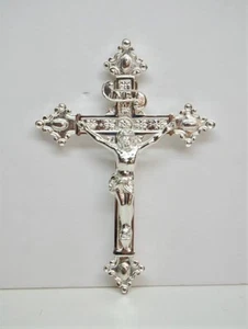 Silver Plated Wall Hanging Crucifix Cross with Corpus (#60SWC) Church or Chapel - Picture 1 of 7