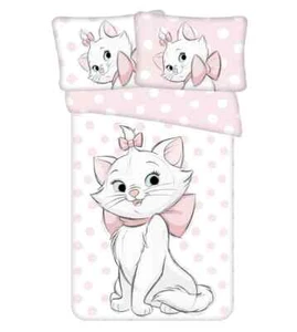 Juego de fundas de edredón reversibles Disney Marie Aristocats 100 % algodón cuna para niños pequeños - Imagen 1 de 2