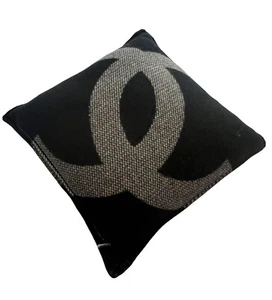Chanel CC Reversible Throw Pillows in Black/Beige - Picture 1 of 6