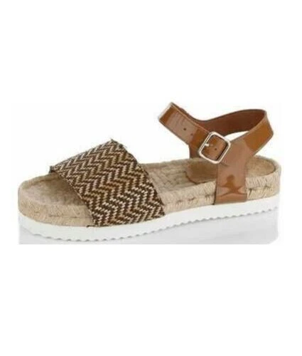 Alba Moda Sandalette Plateau Sandale Espadrille Leder beige 40 6,5 41 7,5 - Bild 1 von 1