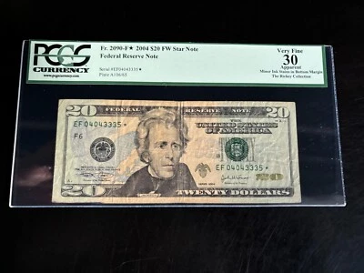 DBR 2004 $20 FRN Atlanta STAR Fr. 2090-F* PCGS App 30 Serial EF04043335* - Image 1 of 2
