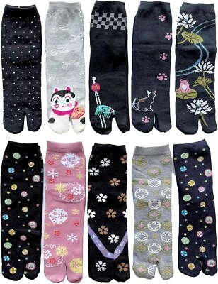 Calcetines Tabi japoneses elegantes y cómodos para mujer 10 pares Foto 1 de 4