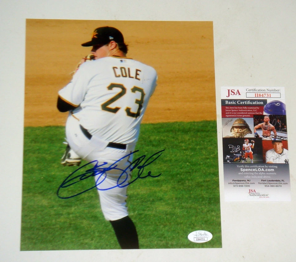 Gerrit Cole Pittsburgh Pirates Signed 8x10 JSA CERT Yankees - Image 1 of 1