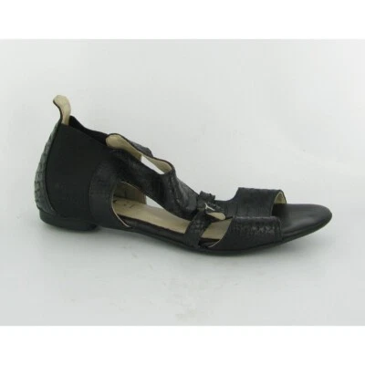 AGL New! Euro 2 Snake Embossed Black Pull On Sandals MSRP $295 Womens Sizes S1E1 - Image 1 of 4
