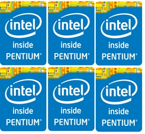 Intel Inside Pentium Sticker Blue White Metal Laptop Notebook Tower PC QTY 1 - Picture 1 of 44