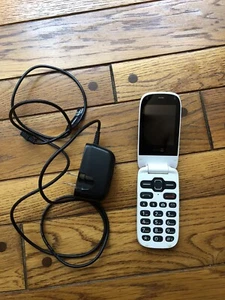 Doro 626 Burgundy/White (Consumer Cellular) Flip Phone READ! - Picture 1 of 6