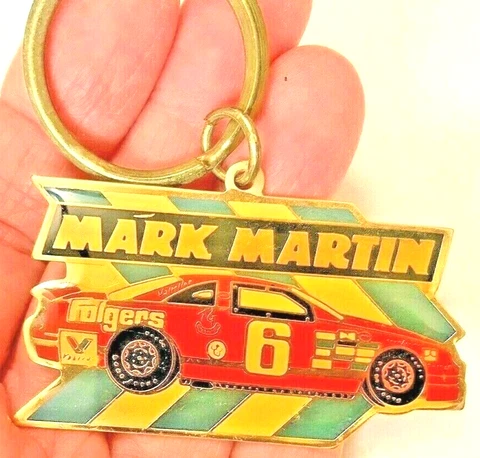 Race Car #6 Keyring-MARK MARTIN-NASCAR Racing-Folgers Coffee-Valvoline Keychain Cover